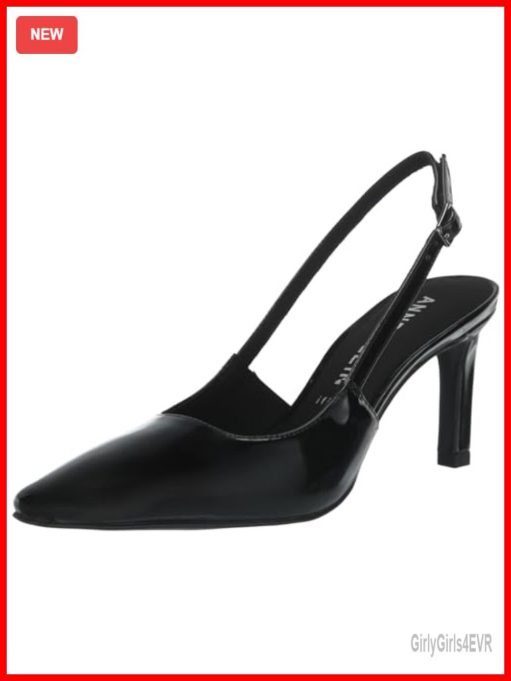 Kitten Heel Slingback Pumps Faux Leather Pointed Toe